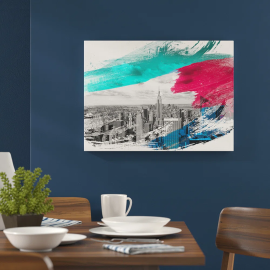 'New York City Skyline USA' Graphic Art Print Poster