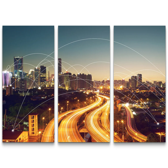 Network Connections 3 Piece Print Set on Canvas