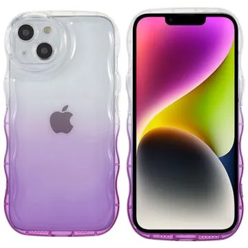 Wavy Edge Gradient iPhone 14 Plus TPU Case - Purple