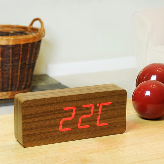 Modern Digital Wood Electric Alarm Tabletop Clock