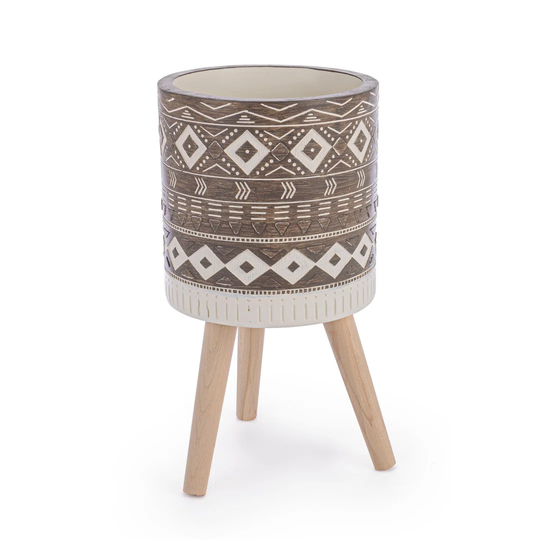 ETHNIC MAGNESIA TRIPOD VASE H31