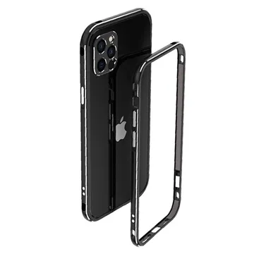 Polar Lights Style iPhone 12 Pro Max Metal Bumper - Black / Silver