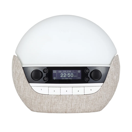 Luxe Modern & Contemporary Digital Electric Alarm Tabletop Clock in Oatmeal