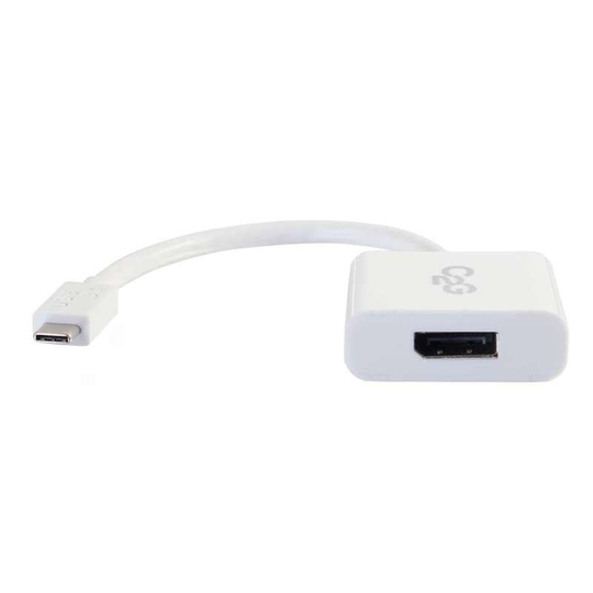 C2G USB C to DisplayPort Adapter Converter - USB Type C to DP White