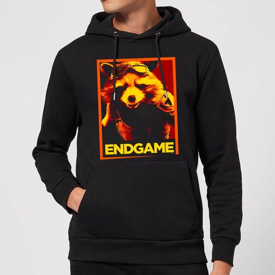 Avengers Endgame Rocket Poster Hoodie - Black - XL