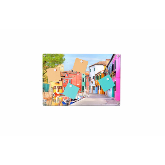 Fishing Village Magnetic Wall Mounted Photo Memo Board