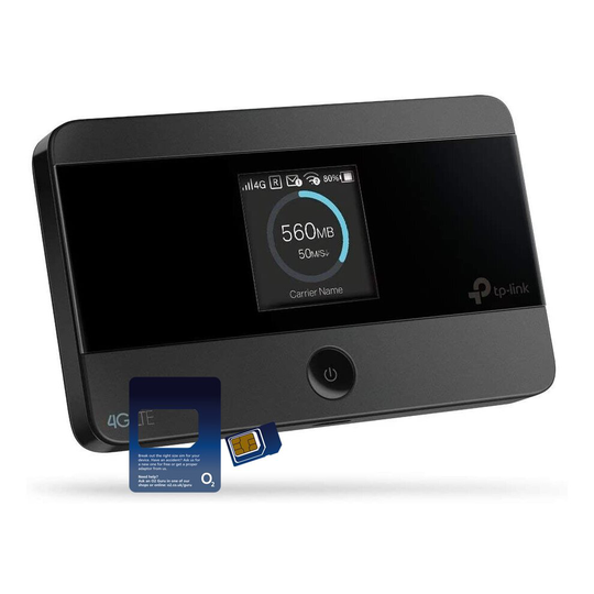 TP-Link M7350 4G Mobile WiFi with Unlimited O2 Data SIM Bundle