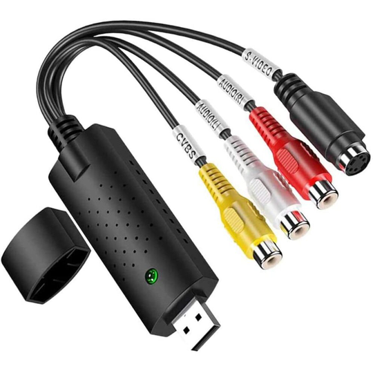 [Updated Chip] VHS to Digital DVD Converter Adapter for Win 10, Video Audio Capture Card Grabber Recorder Device Support Windows 10 8 7 XP VISTA PC Co