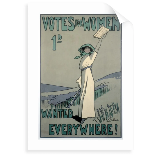 Votes for Women Wanted Everywhere Poster - Advertisement Print