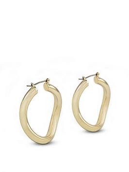 Buckley London Aria Wave Hoop Earrings, Gold, Women