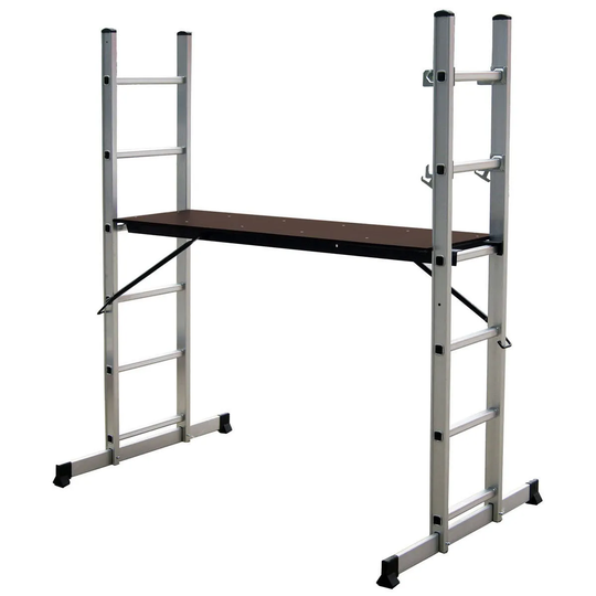Charles Bentley 5 Way Aluminium Multi Purpose Scaffolding Ladder with Working Platform
