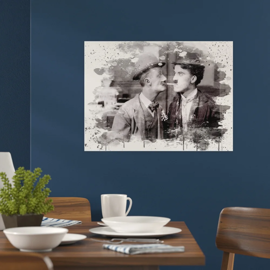 'Ben Turpin and Charlie Chaplin' Graphic Art Print Poster
