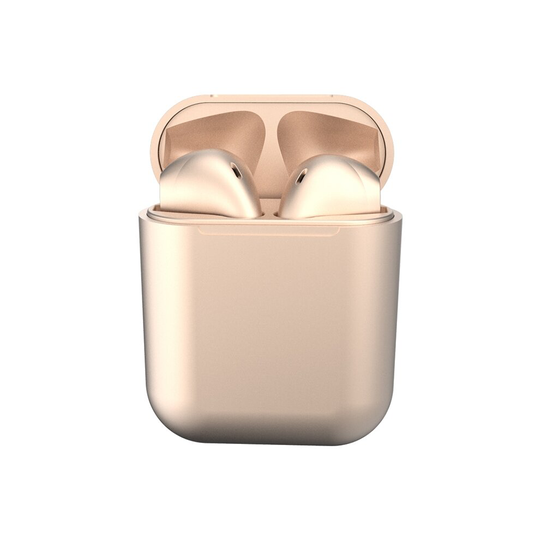 (Champagne Gold) InPods 12 TWS Bluetooth Earphones Touch Control Metallic Matte Plating