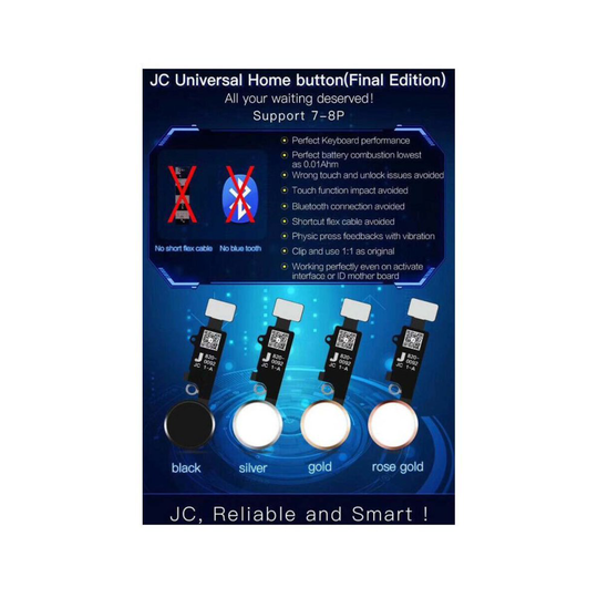 (Black) IPHONE 7 7P 8 8P JC HOME BUTTON V4 (NO BLUETOOTH VERSION)