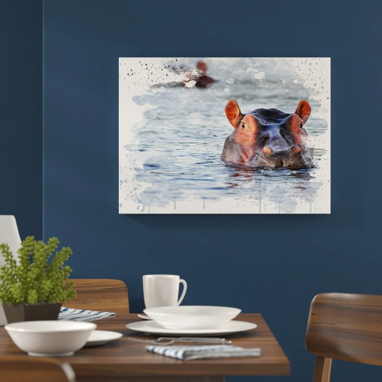 'Hippo Hippopotamus' Graphic Art Print Poster
