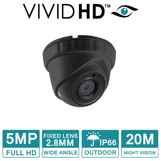 ((BLACK)) VIVID HD CCTV CAMERA 5MP DOME EYEBALL 2.8MM 4 IN 1