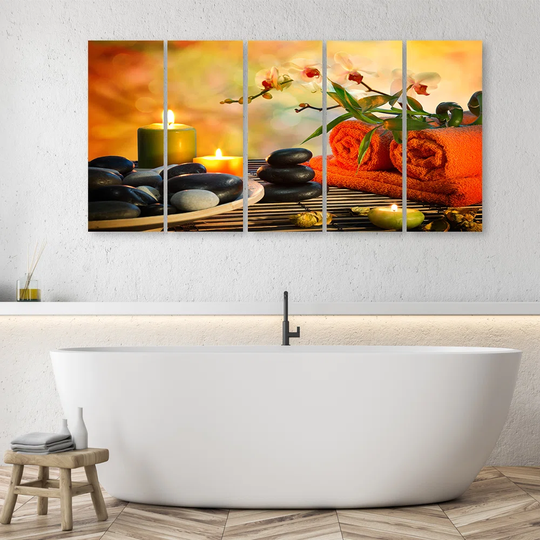 Canvas Print Stones Zen Flower