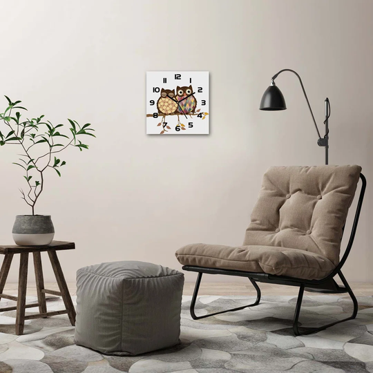 Two Owls on the Branch Silent Wall Clock