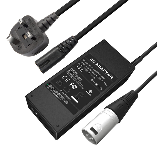 FUTUREBATT 42V 2A 84W Electric Mobility Bike Scooters Wheelchair Adapter Charger for 36V li-ion Battery XLR plug
