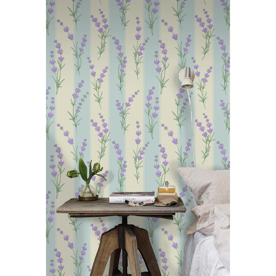 Walllpaper Roll 360X250cm Mural Decoration Kitchen Livingroom Bedroom Wallpaper Material With Print - Lavender Flowers