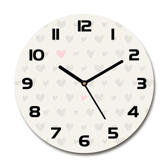 Decoration Picture Art Modern Kitchen Living Room Hearts Background 30cm Silent Wall Clock