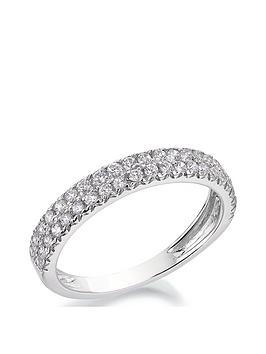 Love Diamond 9Ct White Gold 1/2 Carat Diamond Double Row Eternity Ring