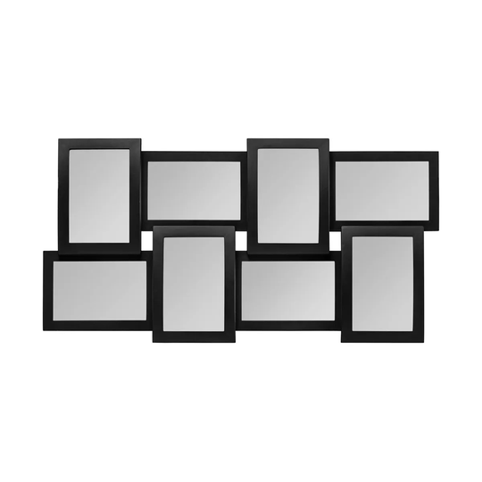 Premier Housewares Multi Photo Frame 8 Photo - Black Plastic Frame 4 x 6"