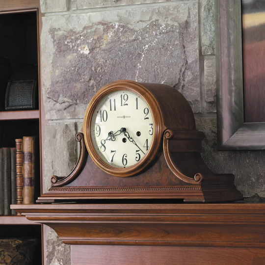 Hadley Traditional Analog Wood Mechanical Tabletop Clock in Oak Yorkshire