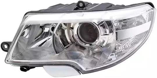 Headlight 1EL247047-261 E1 2527, without bulbs, fitting position Right by Hella