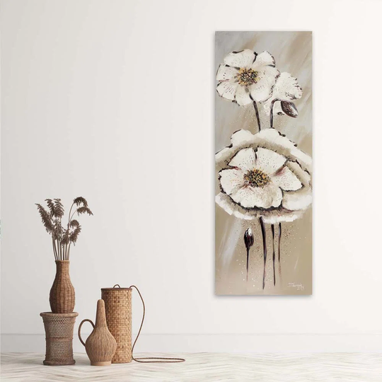 Canvas Print Beige Painted Flower