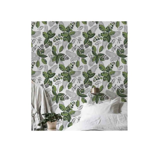 Aubreyann Utensil Jungle Vector Botanical Wallpaper