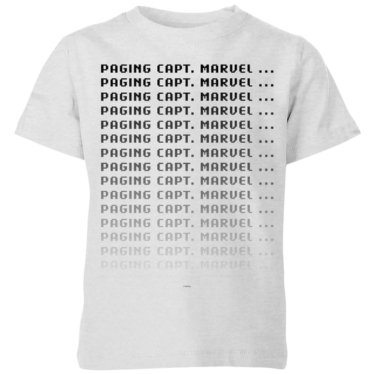 Captain Marvel Paging Kids' T-Shirt - Grey - 3-4 Years - Grey