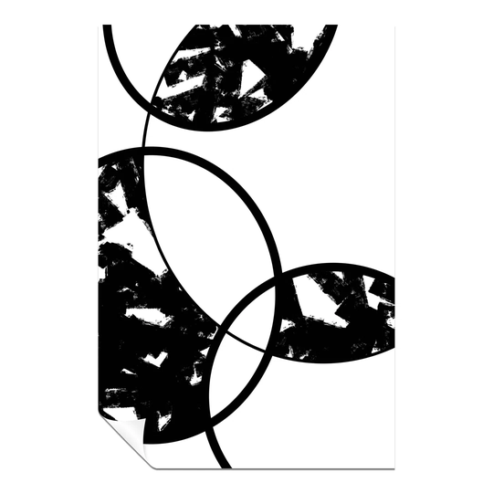 Panther Print Fine Art Prints Black & White Abstract Circle Geometric Shapes Artistic Unframed Poster, Pictures For Home Walls, Bedroom, Living Room &