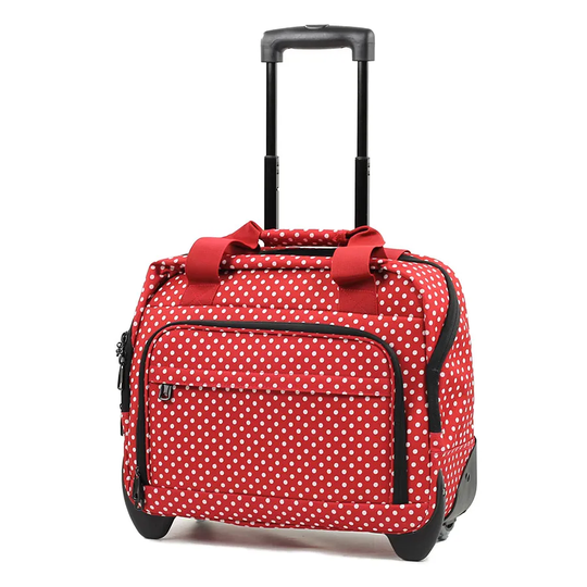 Members by Rock Luggage Essential Laptop Case on Wheels - Red Polka Dots