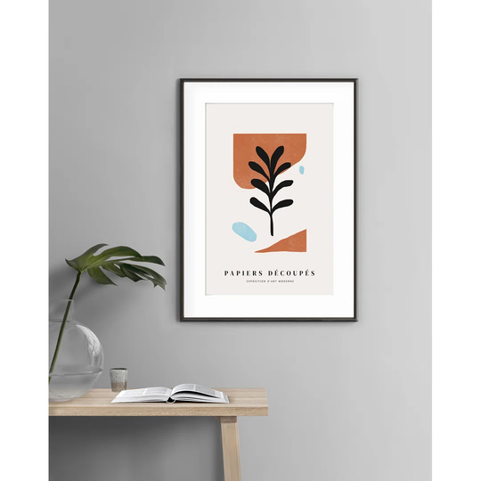 Papiers Decoupes, Branche Et Feuilles - Picture Frame Graphic Art Print on Paper
