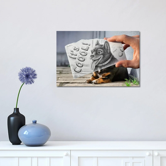 Pencil vs. Camera 65 - It's Cool by Ben Heine - Wrapped Canvas Photograph