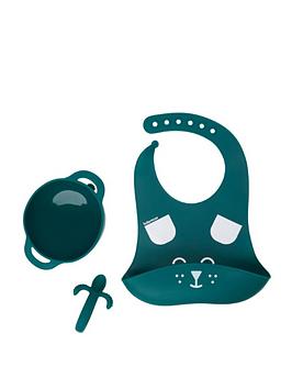 Babymoov First Isy Silicone Bowl, Feeder &Amp; Bib Weaning Set - Dog (6-12 Months)