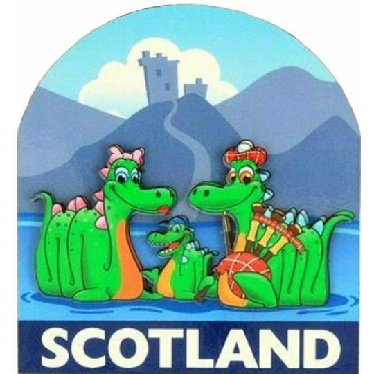 Nessie Fridge Magnet Scotland Scottish Souvenir Lochness Monster Family