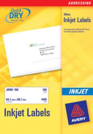 AVERY INKJET LABELS 24/SHT 63.5X33.9