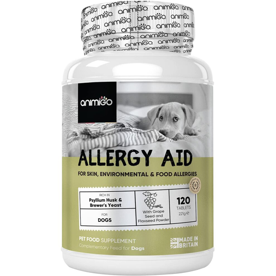 Animigo Allergy Aid For Dogs - 120 Dog Itchy Skin Tablets