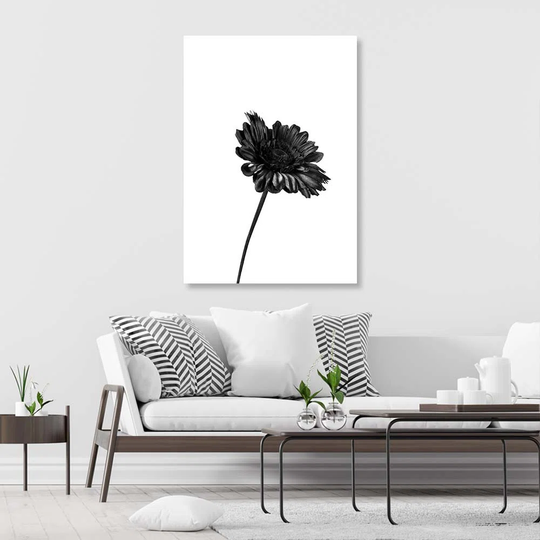 Canvas Print Flowers Nature Black White