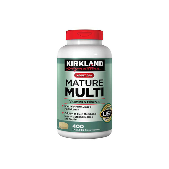 Kirkland Signature Adult 50+ Mature Multi Tablets 400 ct - Calcium Zinc Vitamin A B C D E K Dietary Supplement