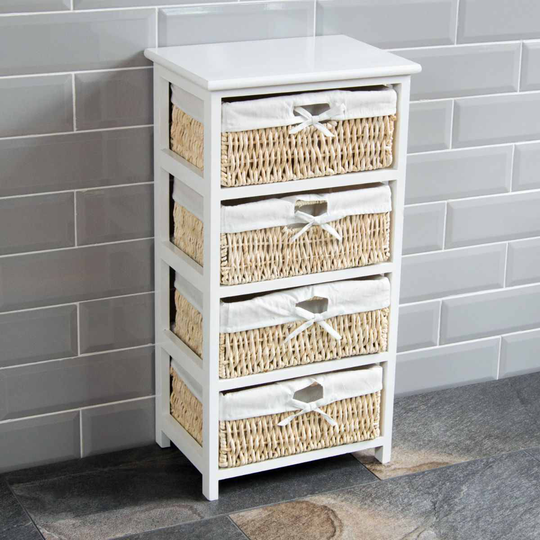 Home Vida White Maize Storage Unit 4 Drawer
