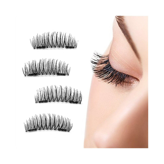 Magnetic False Eyelashes 3D Natural Double Magnet Adhesive Free Light weight & Easy to Wear