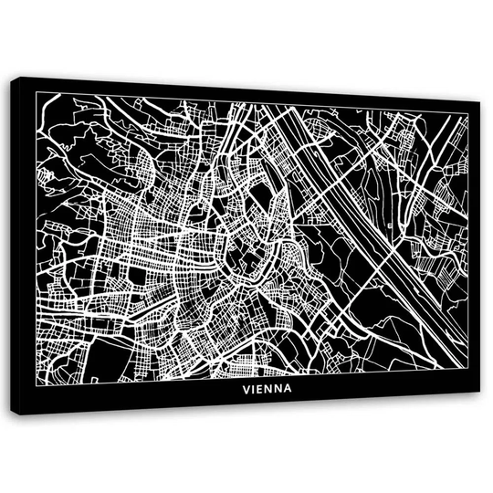 Canvas Print City Map Vienna