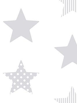Superfresco Easy Kids Superstar Silver Wallpaper