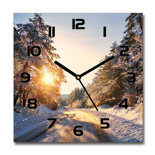 Heustis Road in the Winter Forest Silent Wall Clock