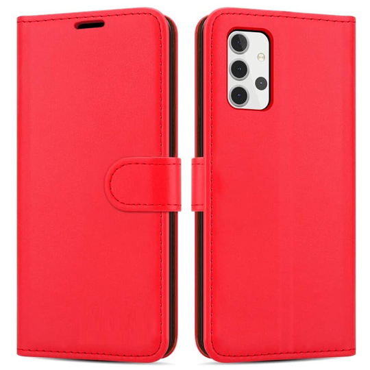 (Red) For Samsung A10 Wallet Case PU Leather Wallet Flip Phone Case
