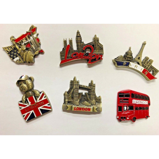 6pcs 3D Fridge Magnets London Paris New York Magnet