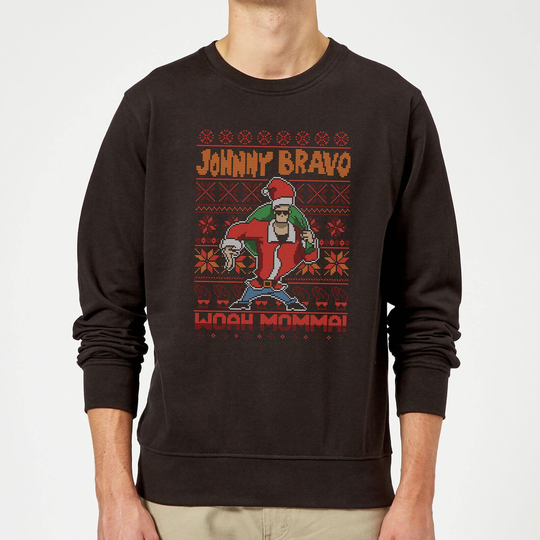 Johnny Bravo Johnny Bravo Pattern Christmas Jumper - Black - L